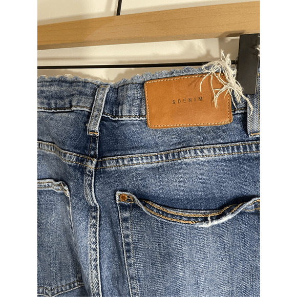 H & M Distressed Raw Hem High Rise Streetwear Comfy Indie Skinny Jeans SZ 28 - Picture 9 of 9